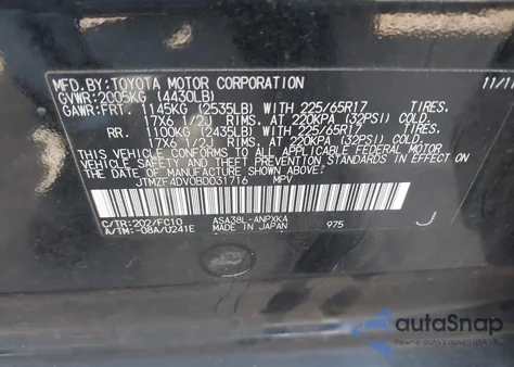 2011 Toyota Rav4 z USA, uszkodzony, nr VIN JTMZF4DV0BD031716